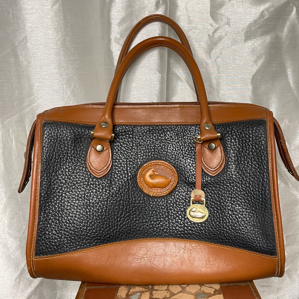 Dooney & Bourke Black and Brown Leather Tote